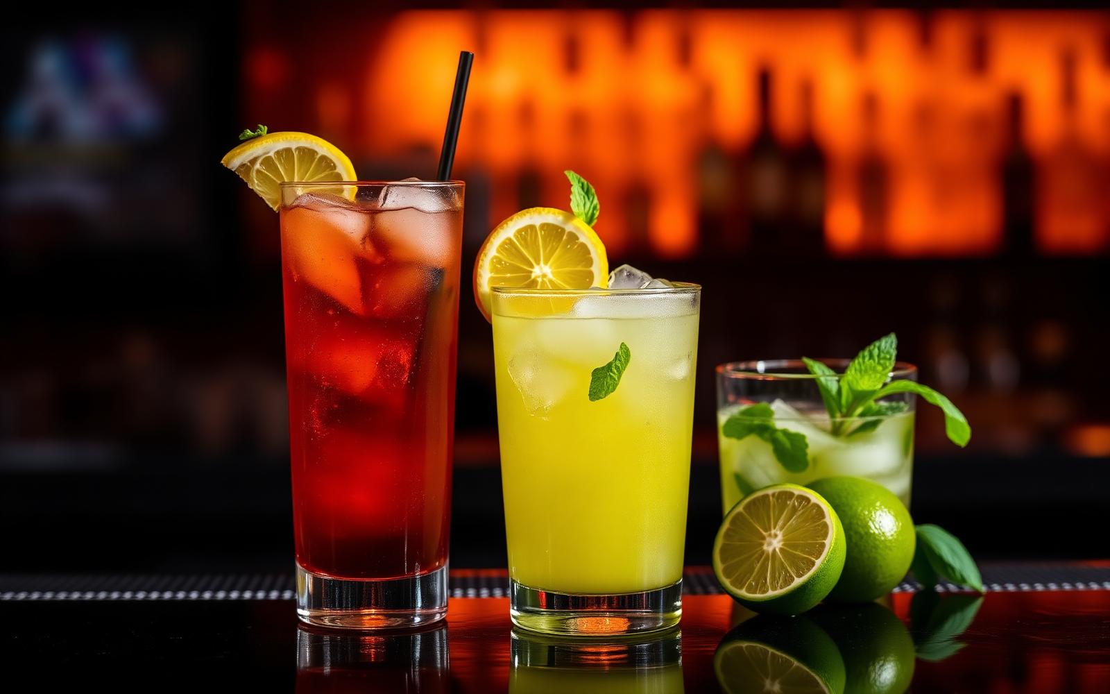 Sangría, mojito and margarita cocktails